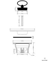 Spülen Ablaufventil 85 mm, Gewinde 6/4Zoll – 2