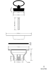Spülen Ablaufventil Ø 85 mm, Gewinde 5/4Zoll – 2