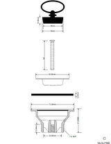 Spülen-Ablaufventil 60 mm, Gewinde 5/4 '' – 2