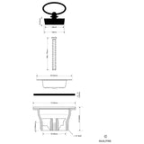 Spülen-Ablaufventil 60 mm, Gewinde 1 1/2 Zoll – 2
