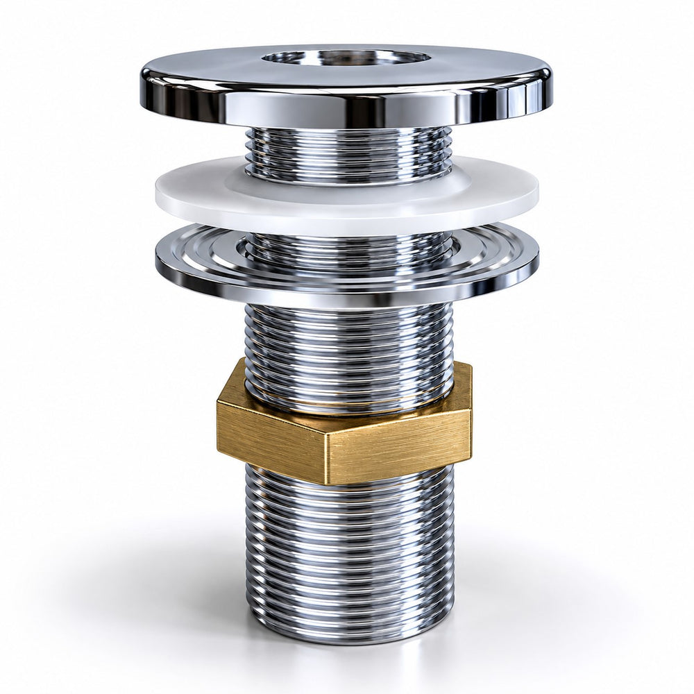 Wannenrand Brausedurchfuehrung rund Ø 54 mm Brausenhalter Messing chrom für Wannenrandarmatur