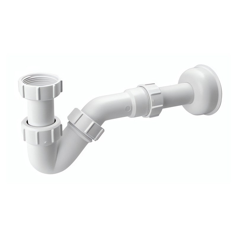 Bidet Siphon 5/4 Zoll x 32mm mit Abgangsverlängerung und Wandabdeckung