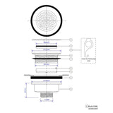 Duschwannen Ablauf ohne Siphon Ø90, 6/4" DN40, Radialdesign – 2