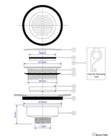 Duschwannen Ablauf ohne Siphon Ø90, 6/4" DN40 – 4