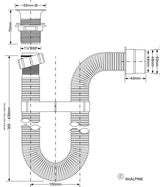 Flexible Siphon aus Kunststoff mit Ablaufgarnutur – 3