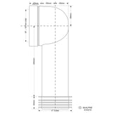 WC Anschlussbogen 90 Grad, Rohr flexibel kürzbar, DN100, L=285 mm – 2