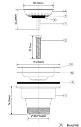 Korbventil für Spüle Ø114 mm – 3