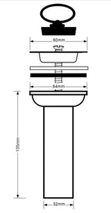 Spülen Ablaufventil Ø60 mm, mit Stopfen – 2