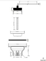 Spülen Ablauf Ventil Ø60mm, Gewinde 5/4" – 2