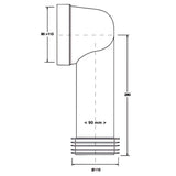 WC Anschlussrohr - flexibel kürzbar, Ø100 + DN100, L=285 mm – 3