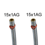 Brauseschlauch edelstahl verchromt 2x 15x1 AG, Länge 2,00m – 2