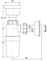Urinal Siphon Abgang Ø32 mm, Anschluss 5/4 Zoll – 2