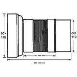 WC Flexibler Anschluss DN100, 260--640mm – 2