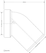 WC-Verbinder Anschlußbogen 45° weiß DN100 / Ø110 mm – 2
