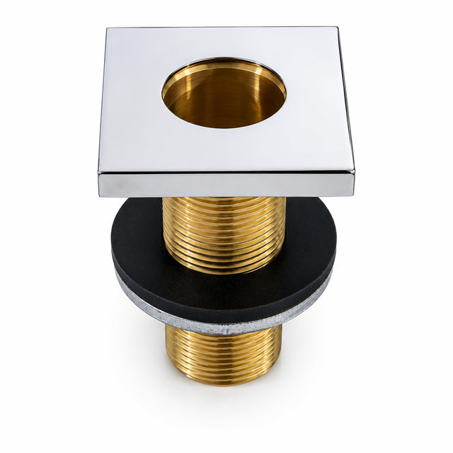 Wannenrand Brausedurchfuehrung quadratisch 46 mm x 46 mm Brausenhalter Messing chrom für Wannenrandarmatur