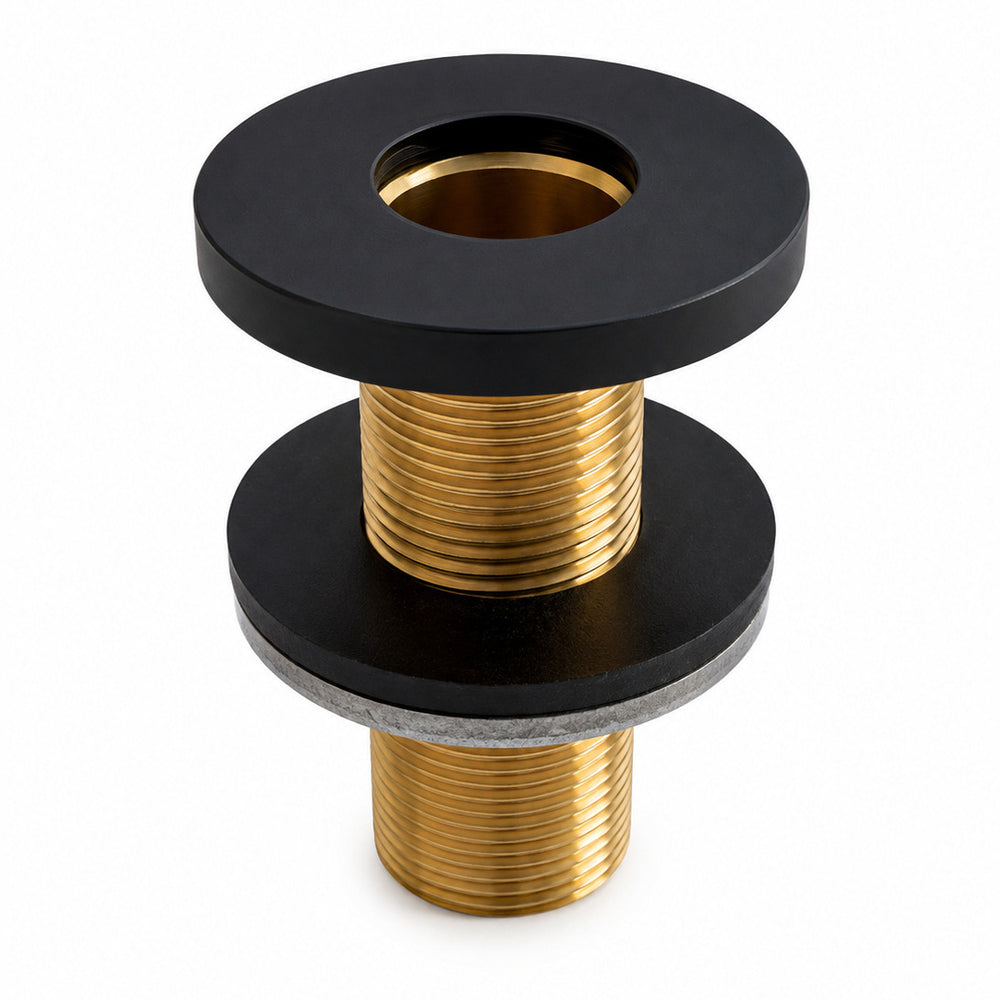 Wannenrand Schlauchdurchführung rund Ø 54 mm, Blende schwarz matt, Brausehalterung für die Badewanne