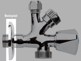 Rosette für Eckventil in Messing chrom Ø 1/2" – 2