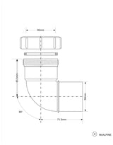 Fitting 90° Winkel Ø50 mm auf DN50 – 2