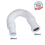 Flexschlauch Ø50 mm mit Steckmuffe, Abgang Ø50 mm, 42 cm bis 1,0 m ausziehbar – 1
