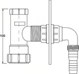 Waschgeräteanschluss mit Beluftung, Ø32/40 mm – 2