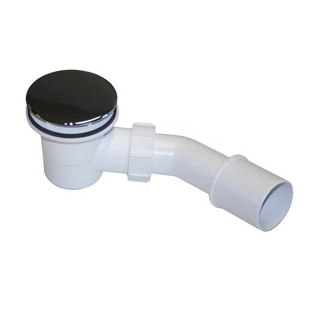 Duschablauf Ø60 mm mit 82 mm Bauhöhe – Siphon für Duschtasse, seitliche Ansicht