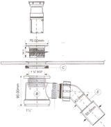Duschwannenablauf mit Geruchsverschluss, Ø50–55 mm, Bauhöhe 90 mm – 2