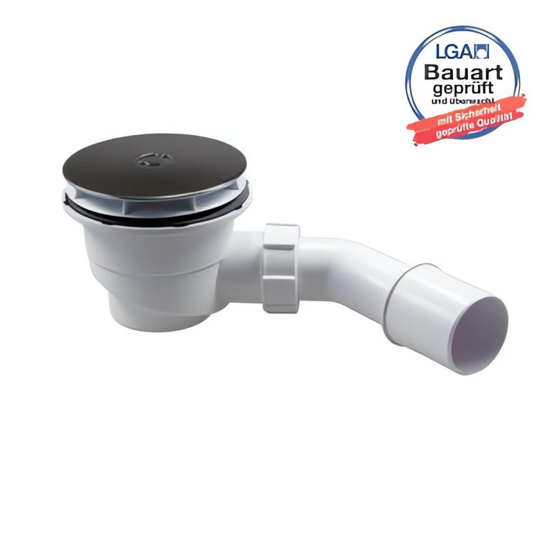 Duschablauf Ø90mm mit Abdeckung aus massivem Chrom und 83mm Einbauhöhe
