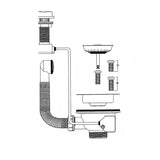 Spülenventil m. Bowdenzug und Überlauf Ø114mm – 2