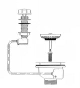 Spülen Korbventil 6/4" Ø114mm ohne Überlauf m. Bowdenzug – 2