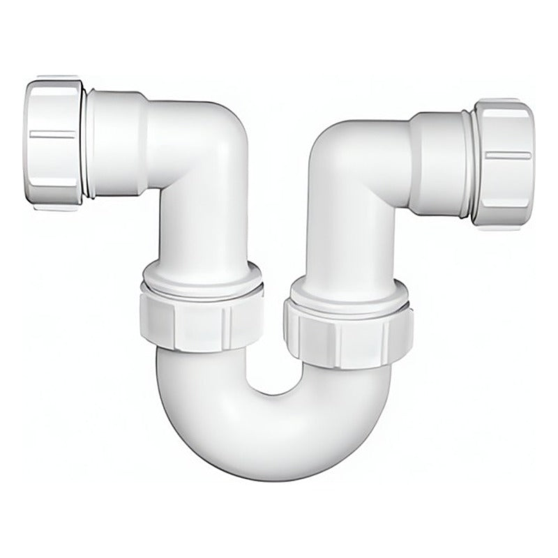 Leitungssiphon für horizontalen Einbau, weiß, wählbar in 32mm, 40mm oder 50mm