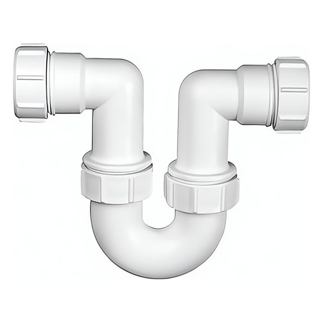 Leitungssiphon für horizontalen Einbau, weiß, wählbar in 32mm, 40mm oder 50mm