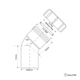 Fitting 45° Winkel mit 1 Mutter Ø40 mm – 2