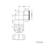 Verbindung- Fitting 90°Winkel, Ø32 mm – 2