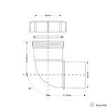 Fitting 90° Winkel Ø50 mm auf DN50 – 2