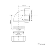Verbindung- Fitting 90°Winkel, Ø40 mm – 2