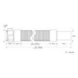 Flex-Schlauch Verbinder Ablauf Ø32mm, lose Mutter 5/4" 790-2000 mm – 3