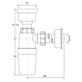 Urinal Siphon Abgang Ø32 mm, Anschluss 5/4 Zoll – 2