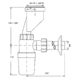 Urinalsiphon mit Versatz, Abgang Ø40 mm – 2