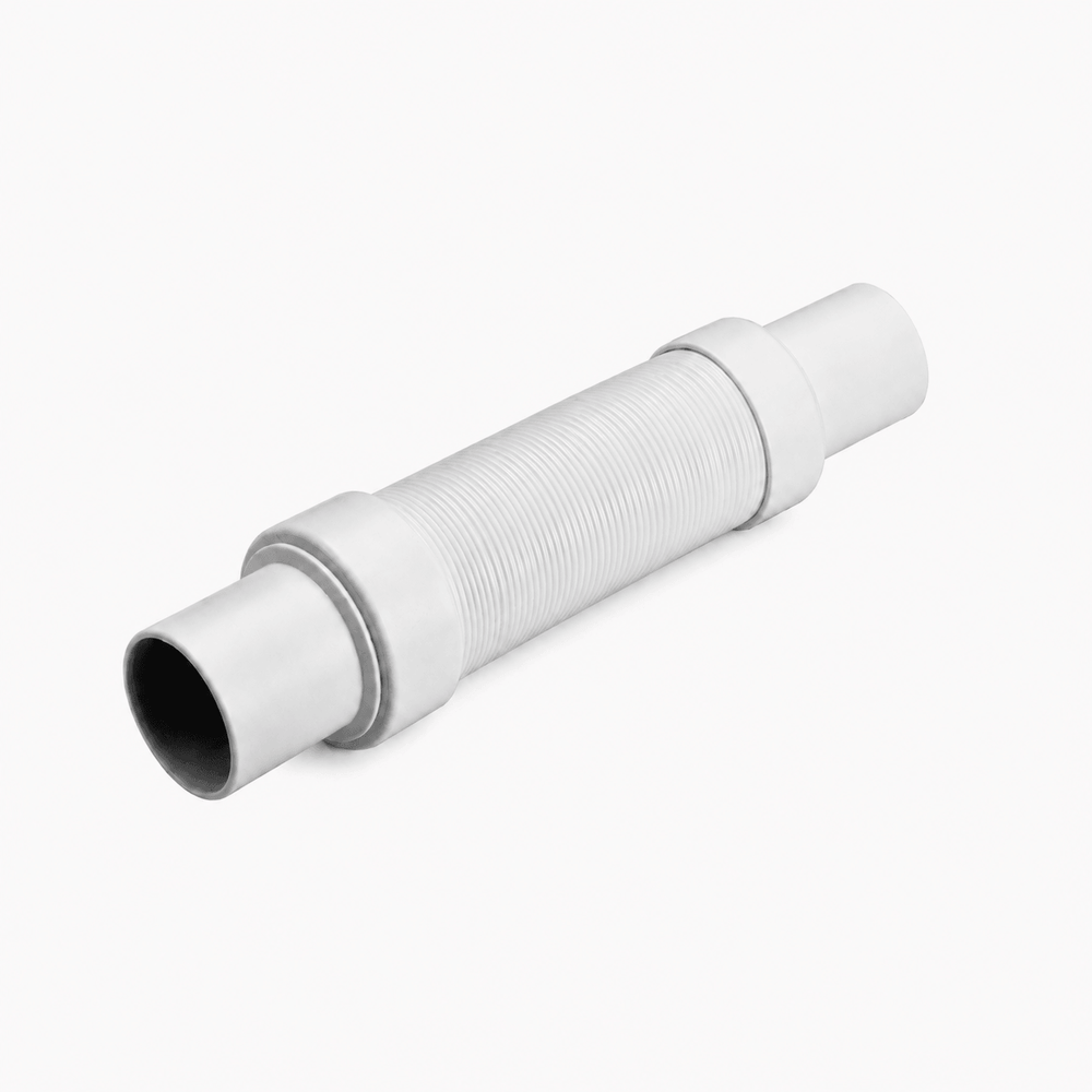 Weißer Flex Schlauch doppelseitig Ø 50 mm, ausziehbar bis 500 mm