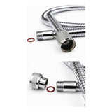 Metall-Brauseschlauch 1/2"auf M15x1AG 1,5 - 2,0m + Reduzierstück M15xIG x 1/2" IG – 2