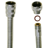 Metall-Brauseschlauch 1/2"auf M15x1AG 1,5 - 2,0m + Reduzierstück M15xIG x 1/2" IG – 2