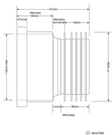 Steckmuffe DN100 mit Lamellendichtung aus PP-grau für HT-Rohr – 5