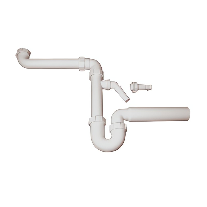 Raumspar Siphon mit Geräteanschluss