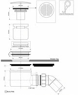 Duschablauf Ø90, Bauhöhe 100mm – 3