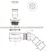 Duschablauf Ø50-55, Bauhöhe 70mm – 2