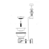 Spülenventil 6/4" ohne Überlauf Ø114 Abgang 360° drehbar – 2