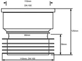 WC Steckmuffe Ø90 / 110 DN 100 L=120 mm – 2