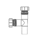 T-Stück Ø40 mm mit 2 Überwurfmuttern – Abwasser Rohrverbinder – 2