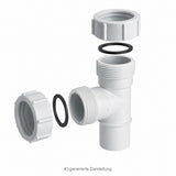 T-Stück Ø50 mm mit 2 Überwurfmuttern – Abwasser Rohrverbinder – 3
