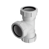T-Stück Ø40 mm mit 3 Überwurfmuttern – Abwasser Rohrverbinder – 1